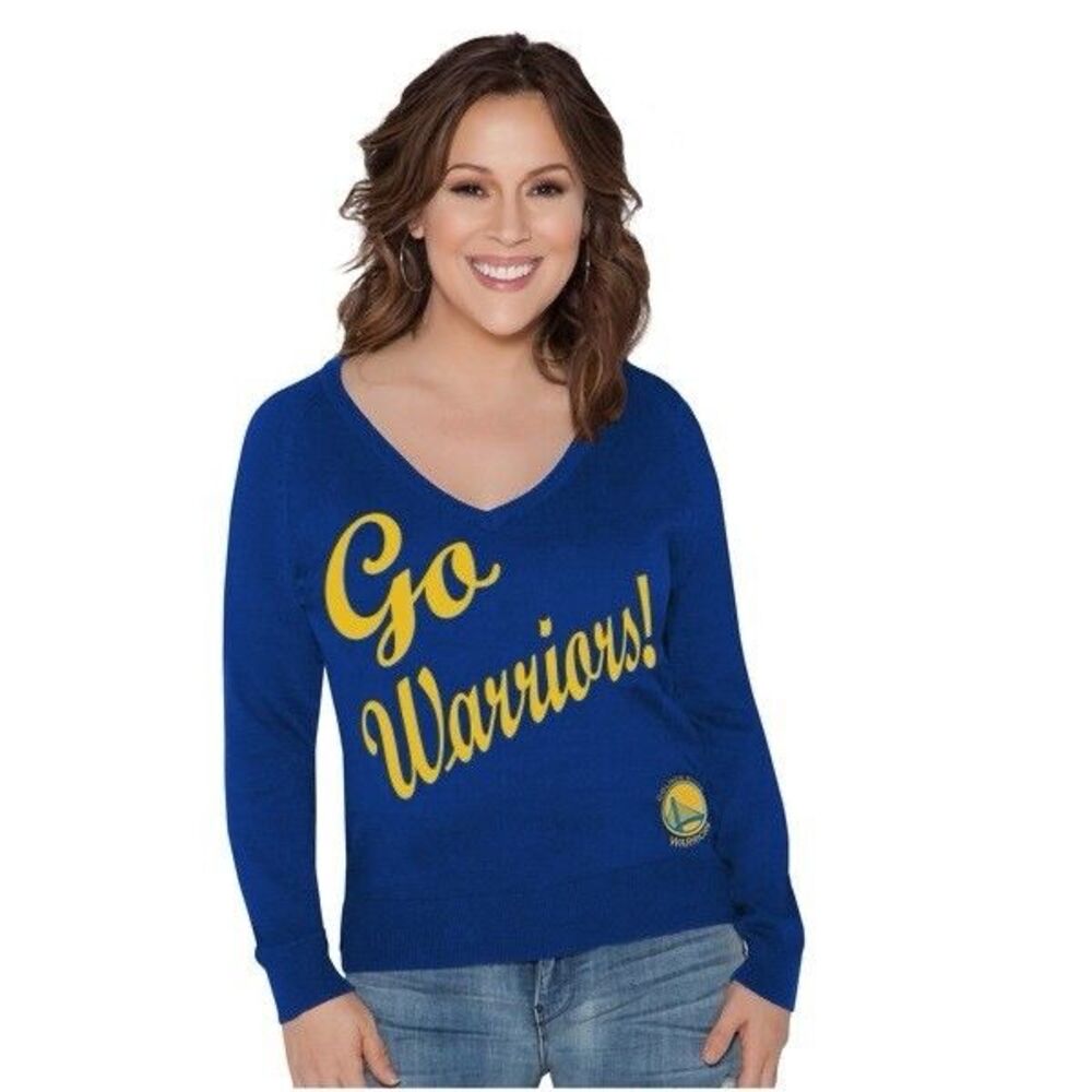 Women’s Golden State Warriors NBA V Neck Sweater Touch By Alyssa Size L